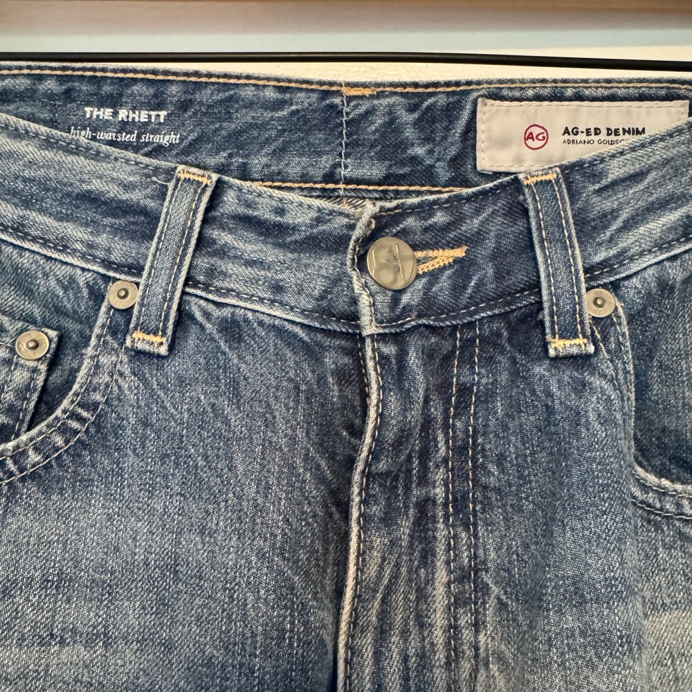 AG Rhett Distressed High Rise Straight Leg Jean 27 - Picture 11 of 13